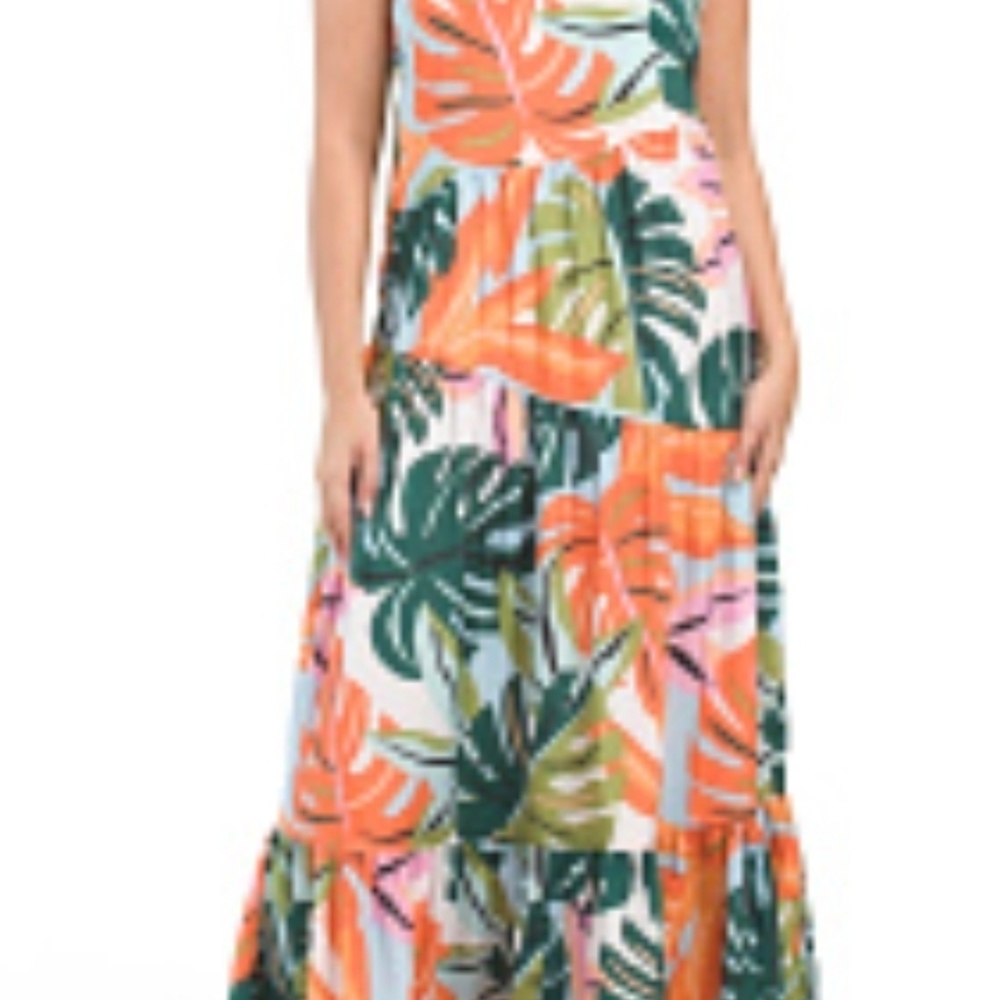 Floral Tropical Maxi Dress - Multicolor